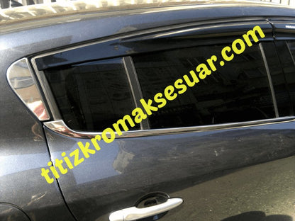 Upper window trim (HB, 6 pcs, stainless steel) for Renault Megane III 2009-2016 - image 5