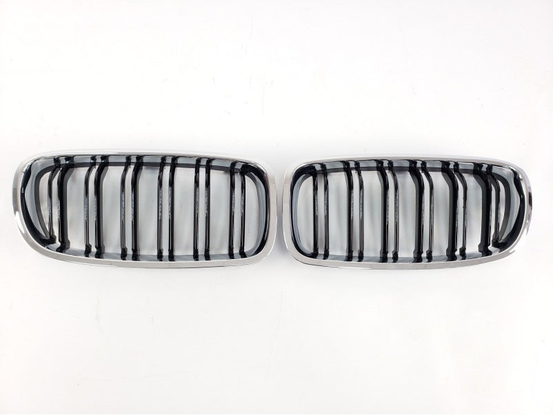 Kidneys M-Look (Gloss Black with Chrome Trim) for BMW 3 Series F30/F31 2012-2019 - image 2