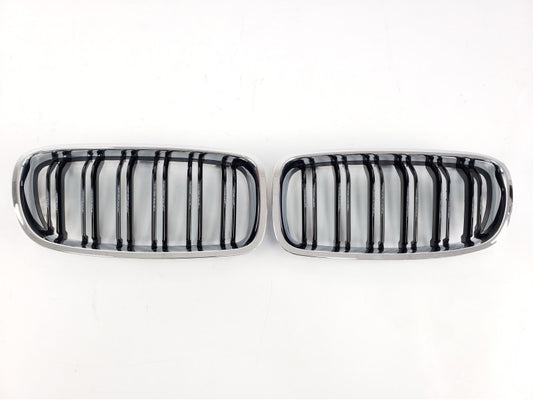 Kidneys M-Look (Gloss Black with Chrome Trim) for BMW 3 Series F30/F31 2012-2019 - image 2