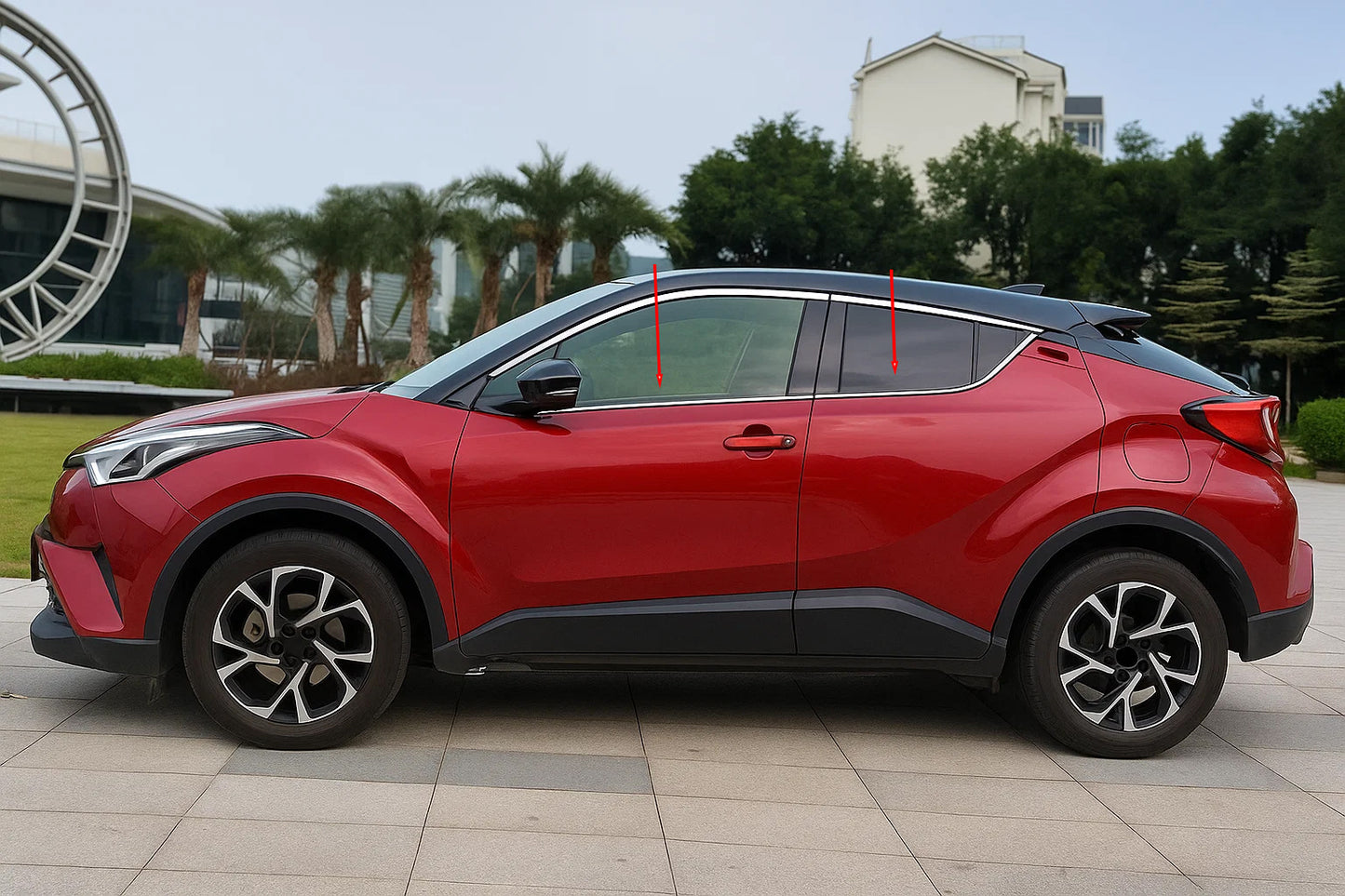 Window Trim OmsaLine (4 pcs, Stainless Steel) for Toyota C-HR 2016-2023 - image 3