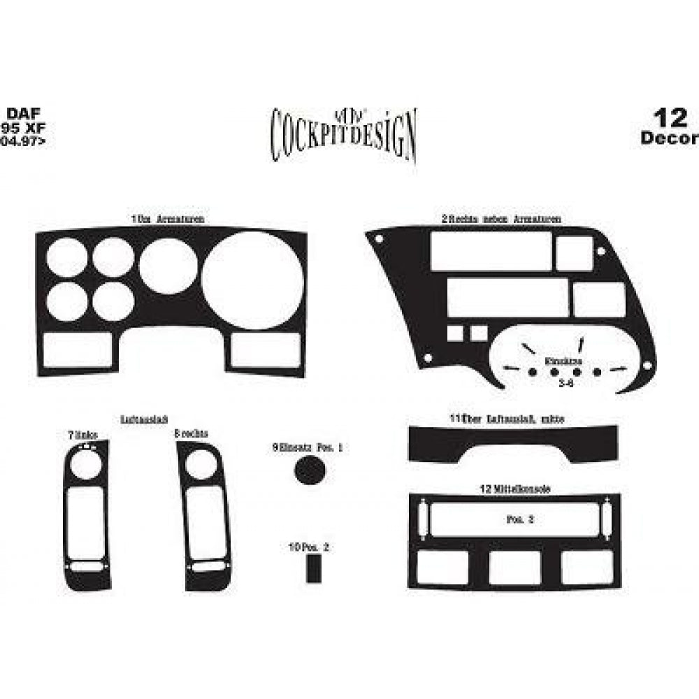 Dashboard Trim (Aluminum Look) for DAF 95XF 1997-2002 - image 2