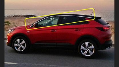 The upper mouldings of the Windows (8 pieces, stainless steel) for Opel Grandland X - Reelken Auto