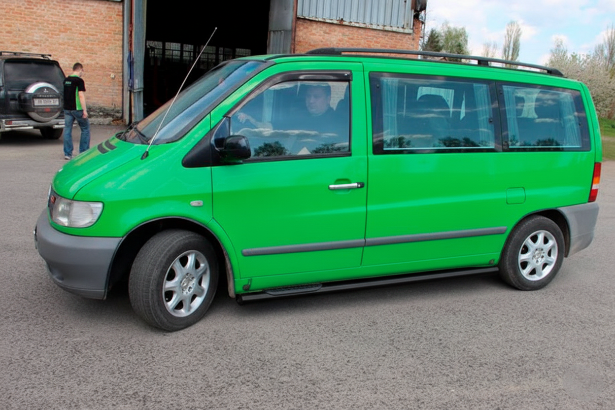 Side Bars Black (2 pcs, Stainless Steel) for Mercedes Vito W638 1996-2003 - image 1