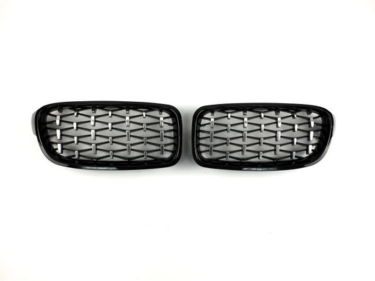Diamond Silver Kidney Grilles for BMW 3 Series F30/F31 2012-2019 - image 2