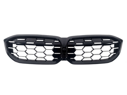 Diamond Silver Kidney Grilles (2022+, black trim) for BMW 3 Series G20/G21 2018- - image 2