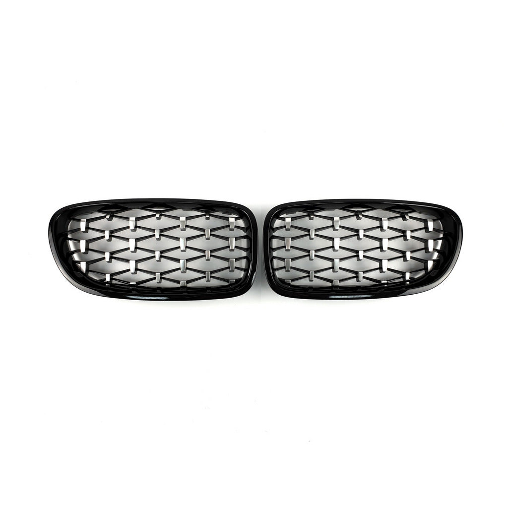 Diamond Silver Grille Inserts (black trim) for BMW 5 Series F10/F11 2010–2016 - image 2