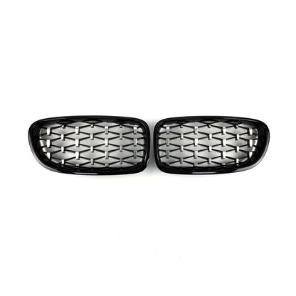 Diamond Silver Grille Inserts (black trim) for BMW 5 Series F10/F11 2010–2016 - image 2