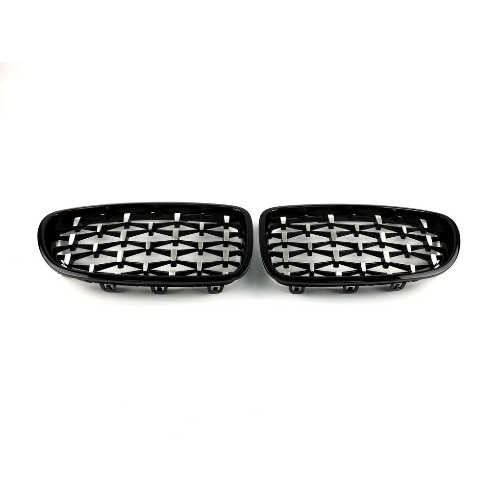 Diamond Silver Grille Inserts (black trim) for BMW 5 Series F10/F11 2010–2016 - image 4