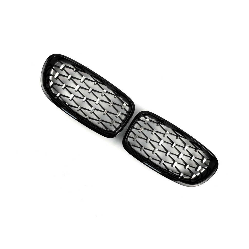 Diamond Silver Grille Inserts (black trim) for BMW 5 Series F10/F11 2010–2016 - image 3