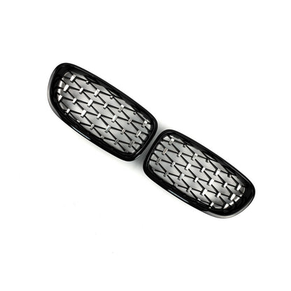 Diamond Silver Grille Inserts (black trim) for BMW 5 Series F10/F11 2010–2016 - image 3