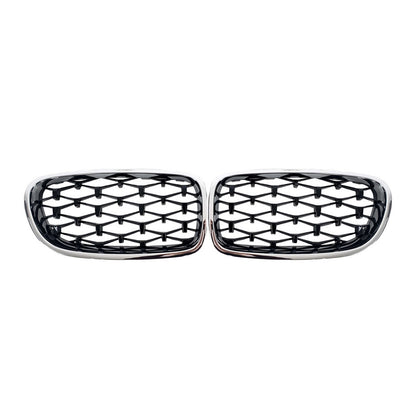 Diamond Black Kidney Grilles with Chrome Trim for BMW 5 Series F10/F11 2010–2016 - image 2