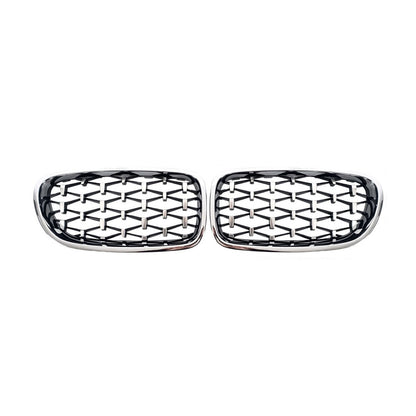 Diamond Silver Kidney Grilles (Chrome Trim) for BMW 5 Series F10/F11 2010–2016 - image 2