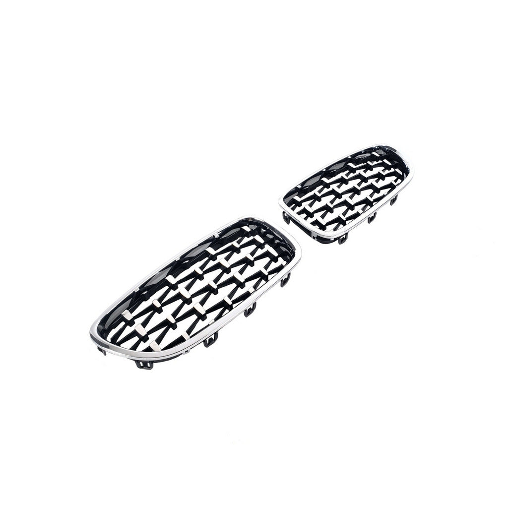 Diamond Silver Kidney Grilles (Chrome Trim) for BMW 5 Series F10/F11 2010–2016 - image 3