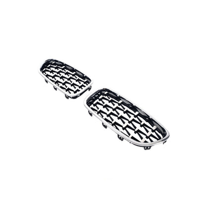 Diamond Silver Kidney Grilles (Chrome Trim) for BMW 5 Series F10/F11 2010–2016 - image 4