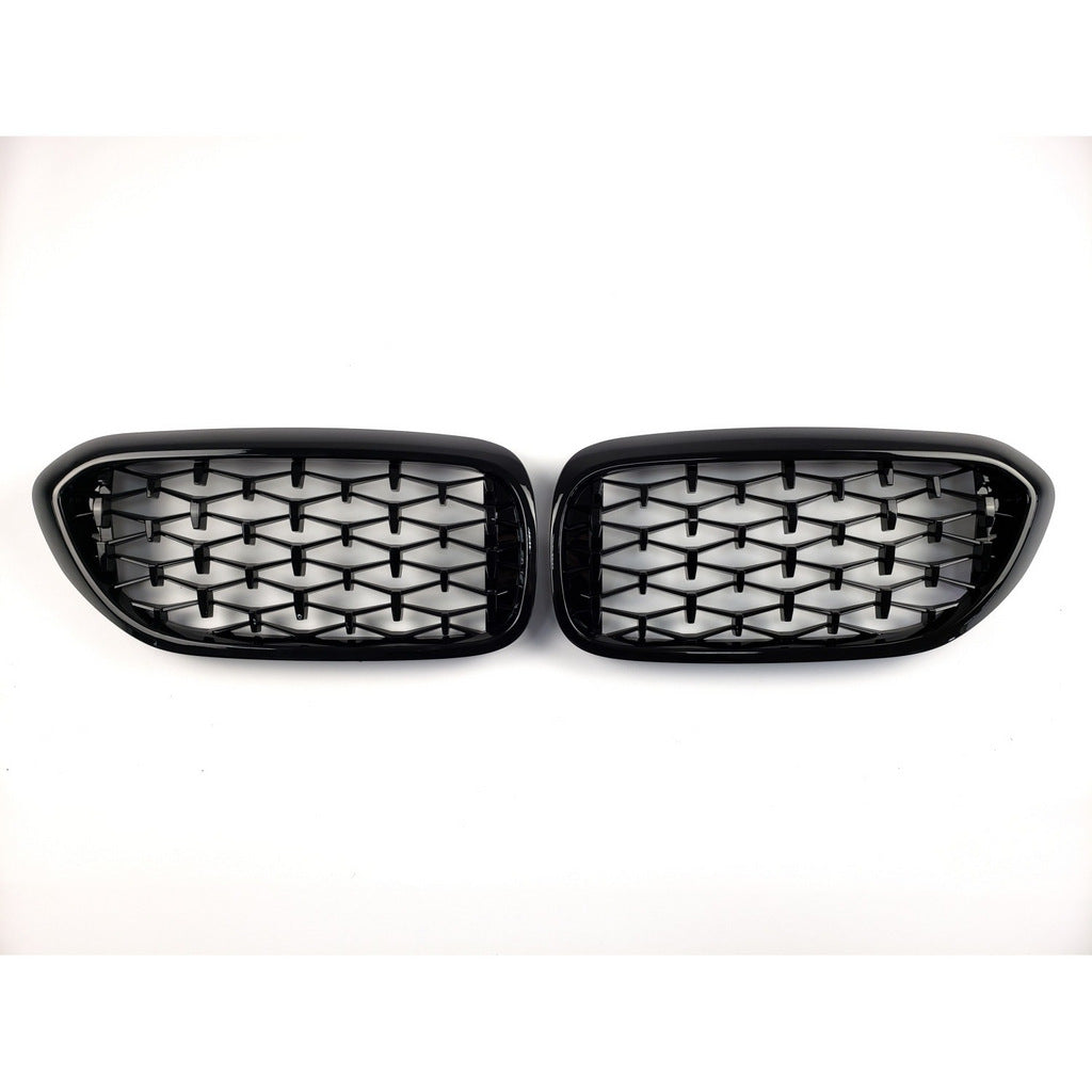 Diamond Black V1 Kidney Grilles (2017-2020, black trim) for BMW 5 Series G30/G31 2017-2023 - image 2