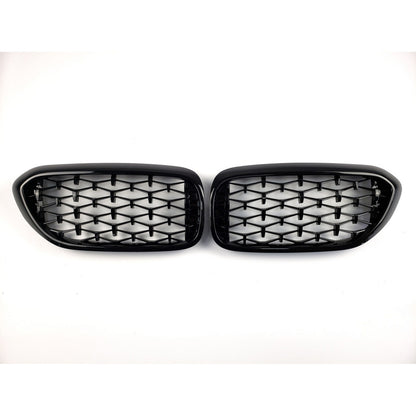 Diamond Black V1 Kidney Grilles (2017-2020, black trim) for BMW 5 Series G30/G31 2017-2023 - image 2