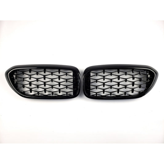 Diamond Black V1 Kidney Grilles (2017-2020, black trim) for BMW 5 Series G30/G31 2017-2023 - image 2