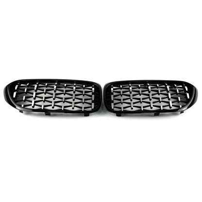 Diamond Silver V1 Grille Inserts (2017-2020, black trim) for BMW 5 Series G30/G31 2017-2023 - image 4