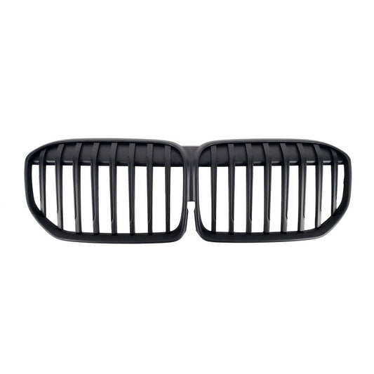 Kidney Grilles 1 Bar (2019-2022, Matte Black) for BMW 7 Series G11/G12 2015-2022 - image 2