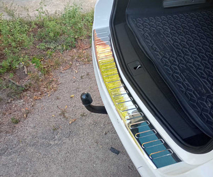 Rear Bumper Protector V-1 Carmos (SW, Stainless Steel) for Opel Astra J 2009-2015 - image 2