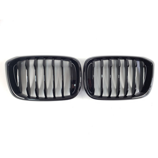 Kidney Grilles 1 Bar (2018-2021, Gloss Black) for BMW X3 G01 2018- - image 2