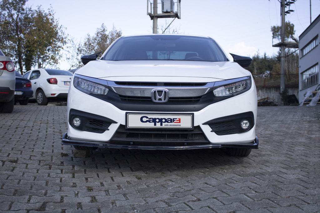 Front bumper pad LIP V1 (black) for Honda Civic Sedan X 2016-2021 - Reelken Auto