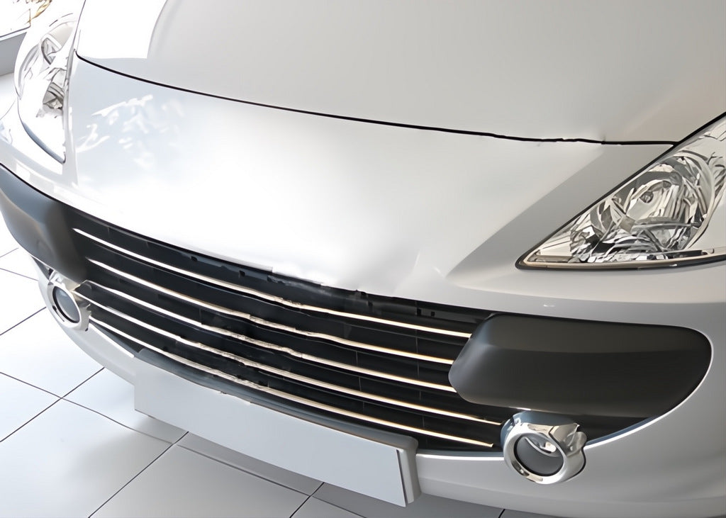 Chrome Grille Covers (2005-2008, 5 pcs, Stainless Steel) for Peugeot 307 2001-2008 - image 1