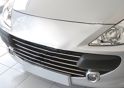 Chrome Grille Covers (2005-2008, 5 pcs, Stainless Steel) for Peugeot 307 2001-2008 - image 1