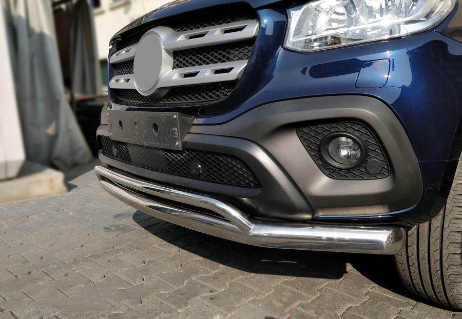 Vegas double front lip (stainless steel, 76mm) for Mercedes X class - Reelken Auto