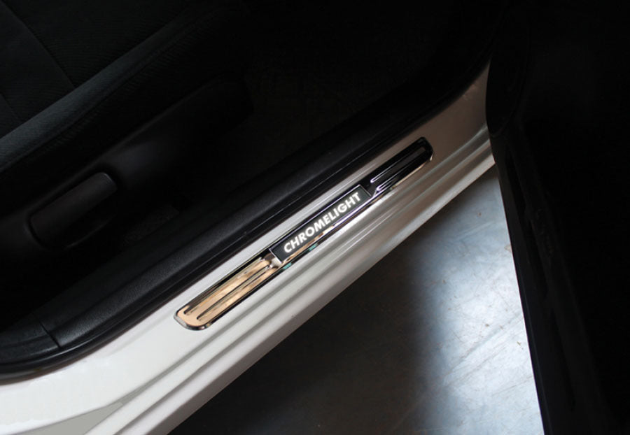Illuminated door sill plates (2 pcs, stainless steel) for Ford Courier 2014-2023 - image 3