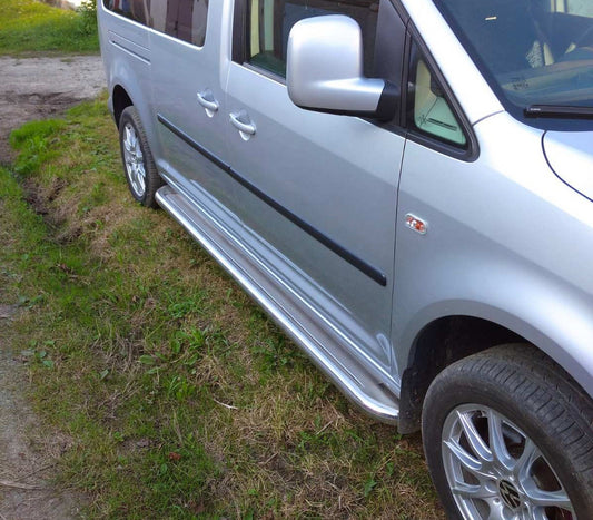 Side platform, Premium (2 PCs, stainless steel) for Volkswagen Caddy 2004-2010 - image 1