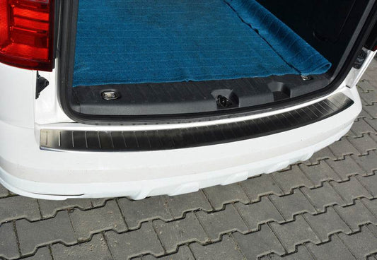 Pads on the rear bumper OmsaLine (stainless steel) for Volkswagen Caddy 2015-2020 - Reelken Auto