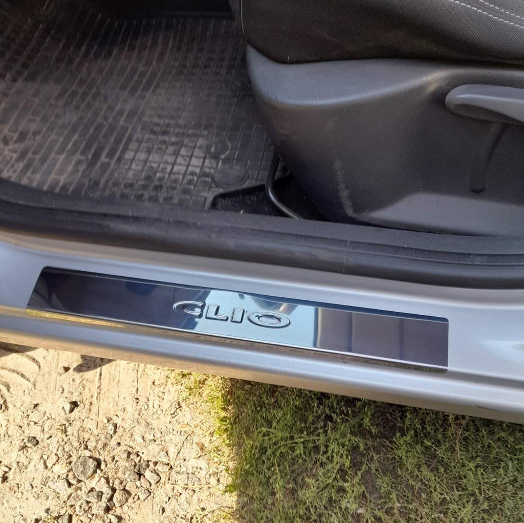 Carmos Door Sill Protectors (4 pcs, Stainless Steel) for Renault Clio IV 2012-2019 - image 1