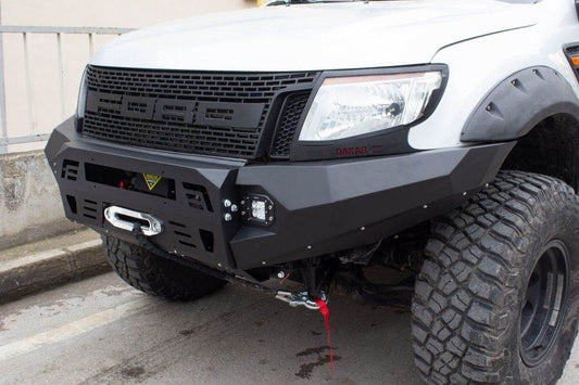 Front bumper Dakar Black without sensor, illuminated + Crankcase protection for Ford Ranger 2011-2022 - Reelken Auto