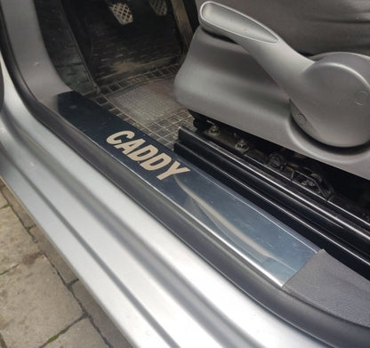 Interior door sill covers (Carmos, stainless steel) for Volkswagen Caddy 2004-2010 - image 1