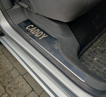 Interior door sill covers (Carmos, stainless steel) for Volkswagen Caddy 2004-2010 - image 2