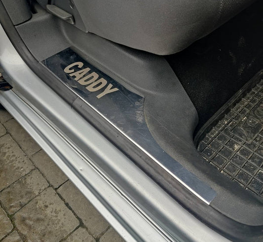 Interior door sill covers (Carmos, stainless steel) for Volkswagen Caddy 2004-2010 - image 2