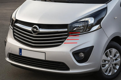 Carmos Stainless Steel Grille Covers for Opel Vivaro 2015-2019 - image 1