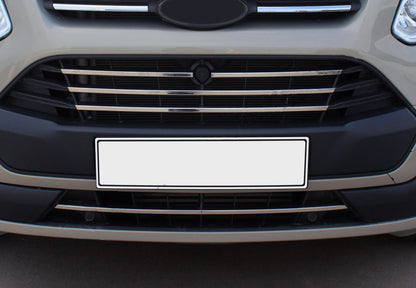 Covers on the radiator grill 2013-2018 (5 pcs., stainless steel) for Ford Custom 2013-2022 - image 1