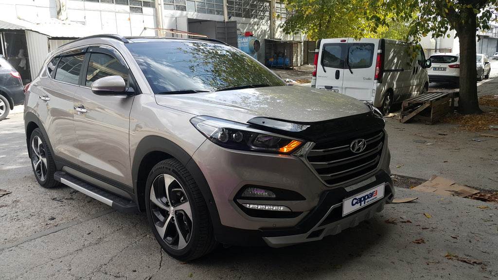 The hood deflector (EuroCap) for Hyundai Tucson TL 2016-2021 - Reelken Auto