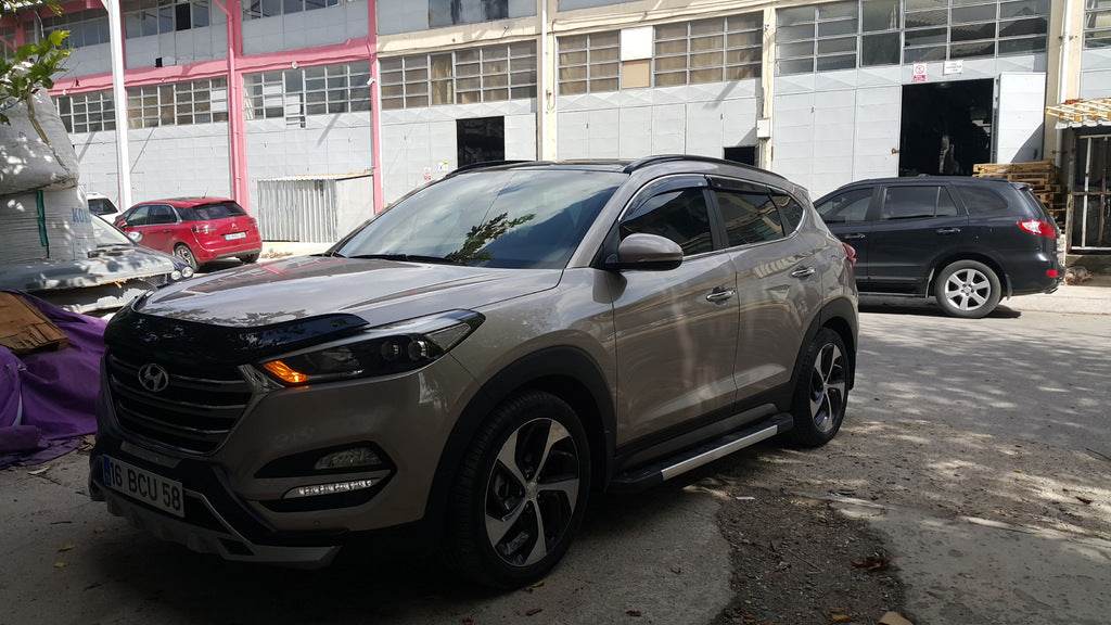 The hood deflector (EuroCap) for Hyundai Tucson TL 2016-2021 - Reelken Auto