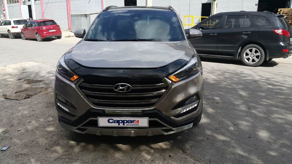 The hood deflector (EuroCap) for Hyundai Tucson TL 2016-2021 - Reelken Auto
