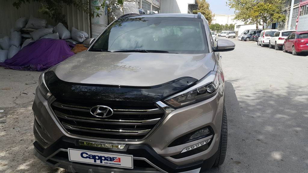 The hood deflector (EuroCap) for Hyundai Tucson TL 2016-2021 - Reelken Auto