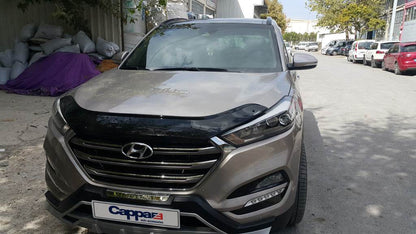 The hood deflector (EuroCap) for Hyundai Tucson TL 2016-2021 - Reelken Auto