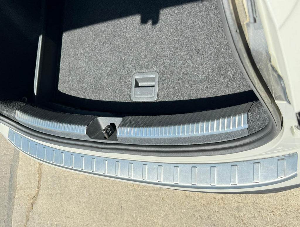 Cover on the rear bumper Carmos (stainless steel) (Matte) for Volkswagen Taigo 2020- - Reelken Auto