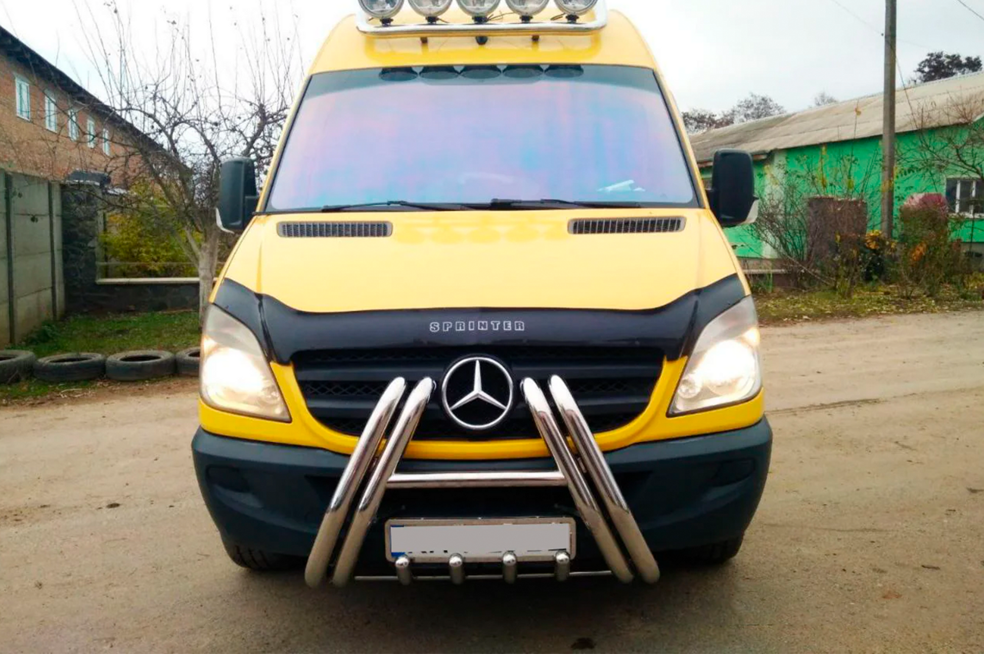 Bull Bar F1-01 (2013-2018, Stainless Steel) for Mercedes Sprinter W906 2006-2018 - image 4