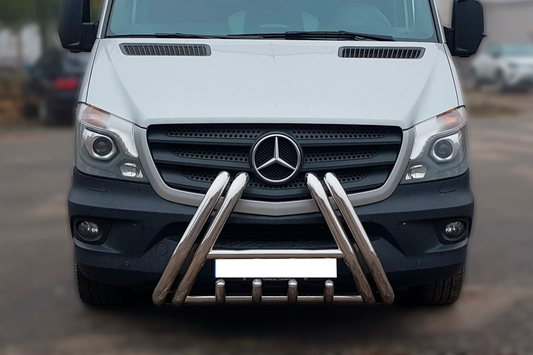 Bull Bar F1-01 (2013-2018, Stainless Steel) for Mercedes Sprinter W906 2006-2018 - image 1