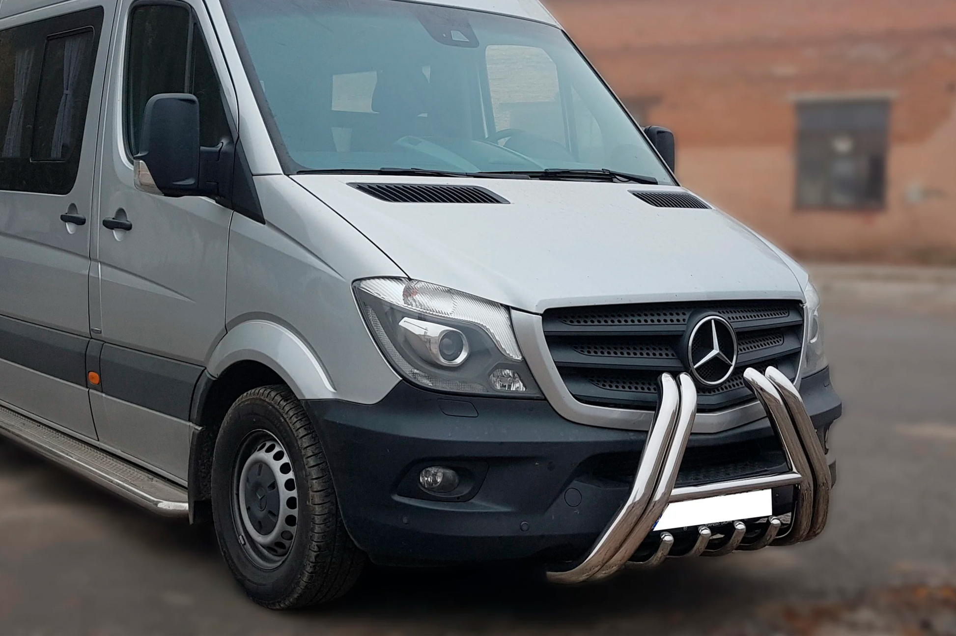 Bull Bar F1-01 (2013-2018, Stainless Steel) for Mercedes Sprinter W906 2006-2018 - image 2