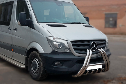 Bull Bar F1-01 (2013-2018, Stainless Steel) for Mercedes Sprinter W906 2006-2018 - image 2