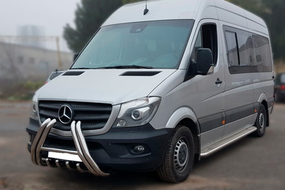 Bull Bar F1-01 (2013-2018, Stainless Steel) for Mercedes Sprinter W906 2006-2018 - image 3